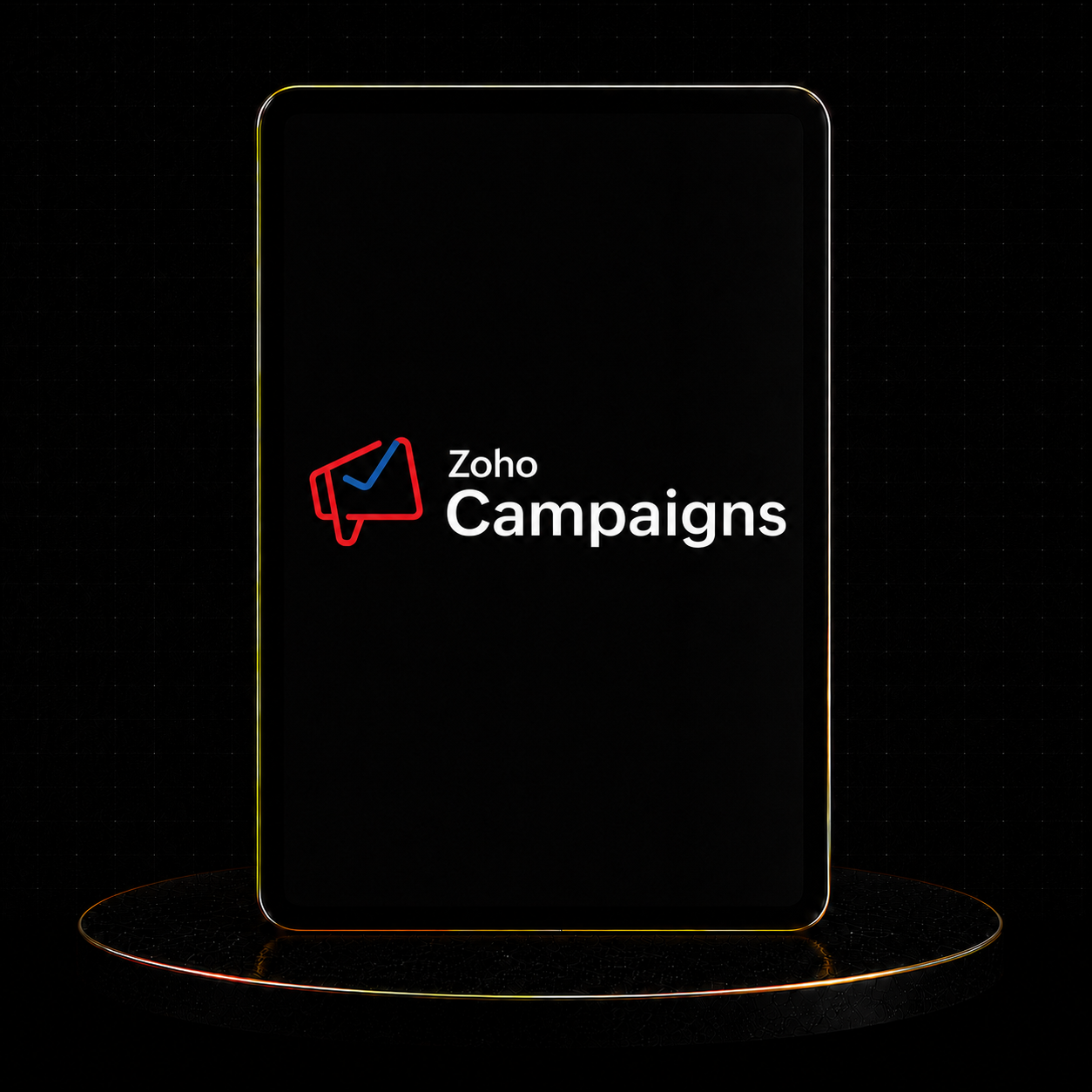 Image of Zoho Campaigns logo on a black background, representing Zoho Campaigns Setup.